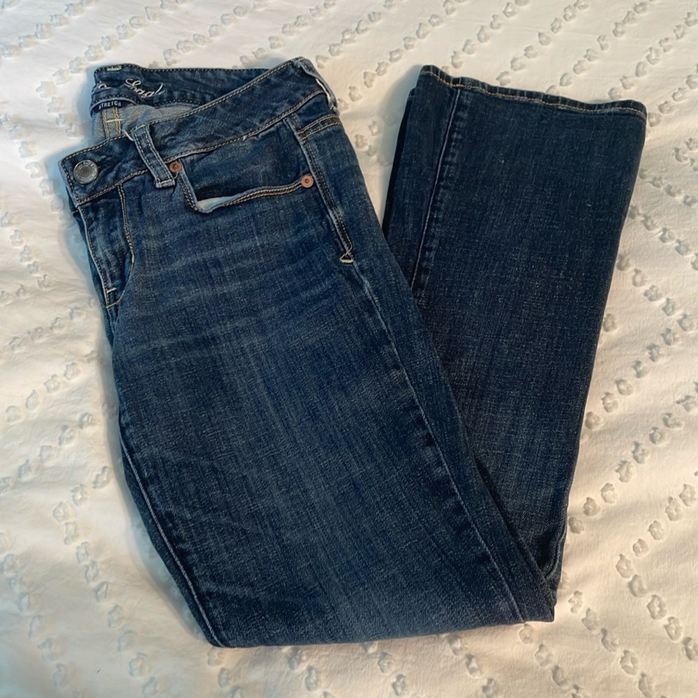 American Eagle dark wash skinny kick jeans
